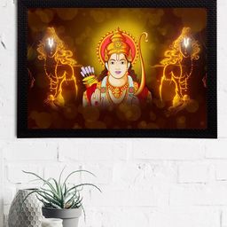 eCraftIndia Brown & Red Lord Ram Satin Matt Textured UV Wall Art-picture-26