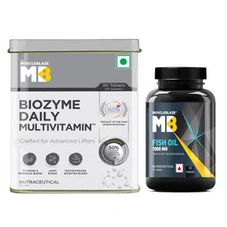 MuscleBlaze Set of Biozyme Multivitamin Tablets - 90N & Fish Oil Capsules - 30N-2