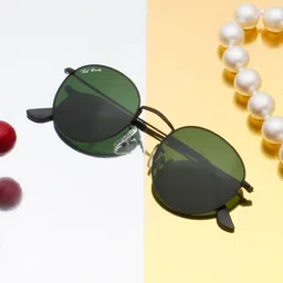 Ted Smith Unisex Green Lens & Black Round Sunglasses with UV Protected Lens - MOON_C8-image-94