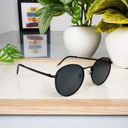 Voyage Unisex Black Lens & Black Round Sunglasses 1915MG3625-39