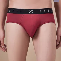 Masch Sports Pack Of 2 Anti-Microbial Basic Briefs BRF-2-SOL-EI-RED-ET-GRY-22