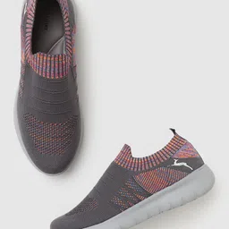 Marc Loire Women Grey Melange Woven Design Slip-On Sneakers-image-98