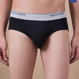 Masch Sports Pack Of 2 Low Rise Anti Microbial Basic Briefs BRF-2-SOL-EI-BLU-ET-BLK-image-50