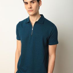 RARE RABBIT Men Cabetta Geometric Printed Polo Collar Cotton Slim Fit T-Shirt-image-75