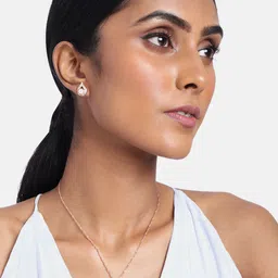 I Jewels Rose Gold-Plated Pearl Stone Studded Jewellery Set-81