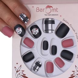 BEROMT Girls Salon Finish Peanuts Print Press-On False Nail Tips Kit - Shade 30-image-51
