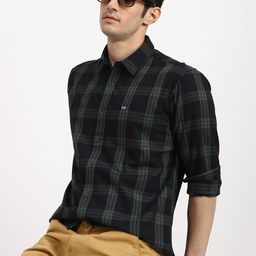 Arrow Sport Men Slim Fit Plaid Mitered Cuff Casual Cotton Shirt-image-31