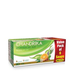 CHANDRIKA Set of 6 Glycerine & 7 Ayurvedic Extracts Soap - 125 g each image 1