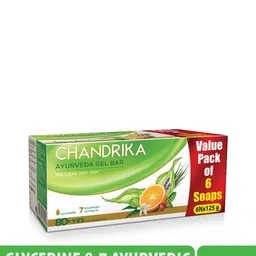 CHANDRIKA Set of 6 Glycerine & 7 Ayurvedic Extracts Soap - 125 g each image 4