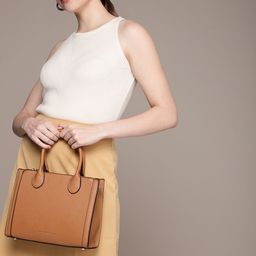 French Connection Abstract Textured Structured Handheld Bag-58