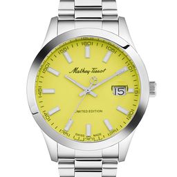 Mathey-Tissot Men Yellow Brass Dial & Silver Toned Stainless Steel Bracelet Style Straps Analogue Watch-image-38