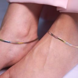 Zavya Set of 2 Rose Gold-Plated 925 Sterling Silver Anklets-image-39