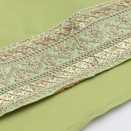 Ethnovog Green  White Printed Mirror Work Made to Measure Lehenga  Blouse With Dupatta image 4