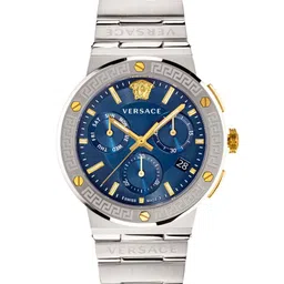 Versace Men Patterned Dial & Stainless Steel Straps Analogue Watch VEZ900221-23