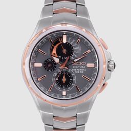 SEIKO Men Grey Coutura Perpetual Solar Chronograph Analogue Watch SSC788P9-52
