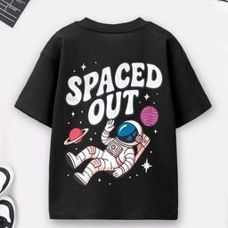 YK X Trampoline Kids Typography Printed Round Neck Cotton Relaxed Fit T-shirt-image-11