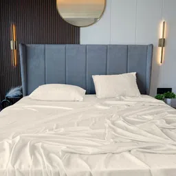 Home Prides Off White 300 TC Superfine Bamboo King Bedsheet Set 2.74 m x 2.74 m-image-23