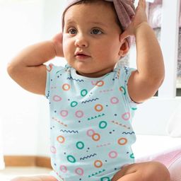 Ola! Otter Infants Geometric Printed Organic Cotton Bodysuit-image-83