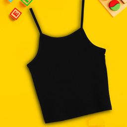 XY Life Girls Black Solid Intellisoft Tencel Modal Camisole-image-64