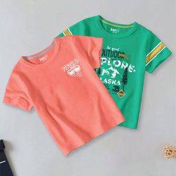 BAESD Boys Pack Of 2 Typography Printed Round Neck Cotton T-shirt-image-92