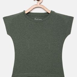 METRO KIDS COMPANY Girls Olive Green Solid Regular Crop Top-image-83