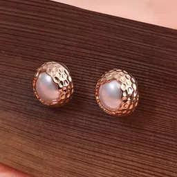 Adwitiya Collection Rose-Gold Plated Classic Studs Earrings-picture-40