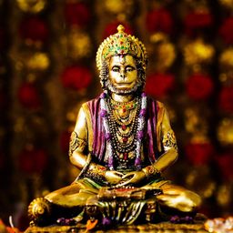 TIED RIBBONS Golden & Maroon Hanuman Idol Showpiece Figurine-image-24