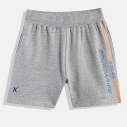HRX by Hrithik Roshan Boys Grey Melange Typography Printed Sports Shorts-image-42