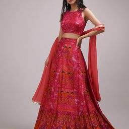 Breathe by Aakanksha Singh Printed Made to Measure Lehenga & Blouse With Dupatta-picture-3