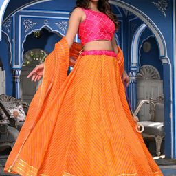 Indi INSIDE Embroidered Semi-Stitched Lehenga & Unstitched Blouse With Dupatta-picture-32
