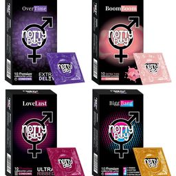 noTTy Boy Men Set of BoomBoom + BiggBang + OverTime + LoveLust Condoms - 10 pcs each-73