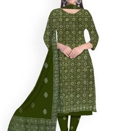Farooq Floral Printed Batik Pure Cotton Unstitched Dress Material-5