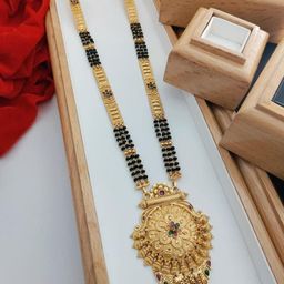 Womens Gold Plated 3Layer Manglasutra For Wedding & Occasion wear Jewellery Long Mangalsutra28Inch-46