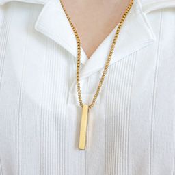 Designs & You Stainless Steel Gold-Plated Geometric Pendants With Chains-picture-29
