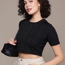Freehand by The Indian Garage Co Textured Crop Top-image-44
