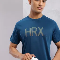 HRX by Hrithik Roshan Brand Logo Printed Rapid-Dry Training T-shirt-picture-11