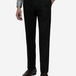 JB STUDIO Men Slim Mid Rise plain Fit Woven Formal Trousers-image-87