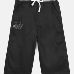 ADBUCKS Boys Black Relaxed Easy Wash Chambray 3/4th Trousers-image-53