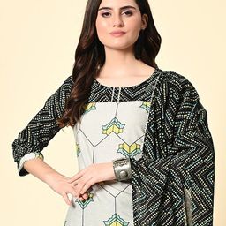 DOISA Ethnic Motifs Printed Gotta Patti Kurta with Trousers & Dupatta-picture-34