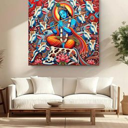 999Store Red & Blue Canvas Religious Wall Paintings Wall Art-picture-18