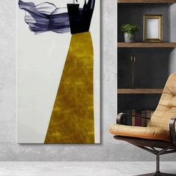 999Store Off White & Gold Toned Canvas Contemporary Wall Art-picture-48
