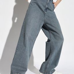 SHOWOFF Women Comfort Wide Leg Low Distress Light Fade Acid Wash Stretchable Jeans-image-73