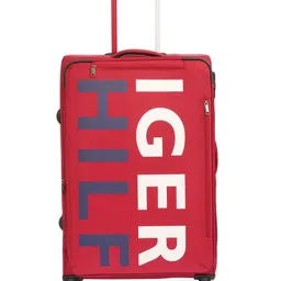 Tommy Hilfiger Red Brand Logo Print Large Trolley Bag - 109 Litres-27