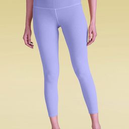 KICA Women Lavender Cotton Ribbed Leggings with V Waistband For Yoga-image-2