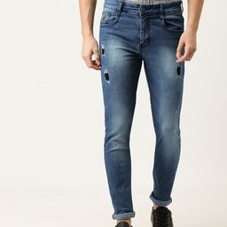 Campus Sutra Men Blue Slim Fit Mid-Rise Mildly Distressed Jeans-image-98