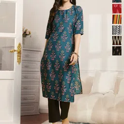 7Threads Women Pack of 6 Ethnic Motifs Printed Floral Kurta-image-70