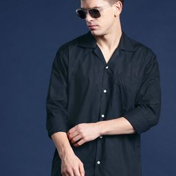 Hancock Men Solid Pure Cotton Relaxed Fit Casual Shirt-image-53