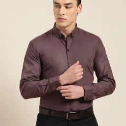 SOJANYA Men Brown Classic Regular Fit Solid Formal Shirt-image-60