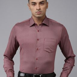 Van Heusen Pure Cotton Slim Fit Opaque Printed Formal Shirt-image-48
