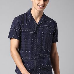 Dennis Lingo Men Geometric Printed Pure Cotton Casual Shirt-image-23